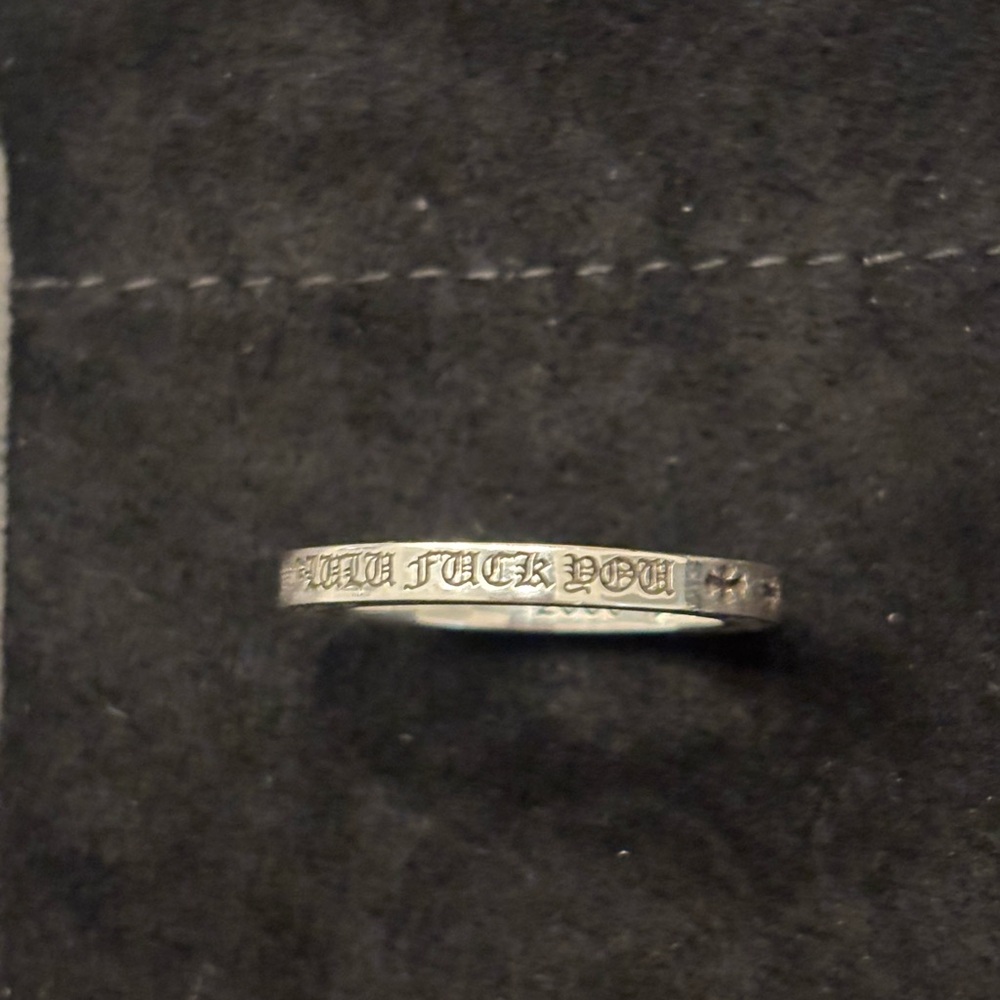 Chrome hearts F**k you Sterling, Silver Men's Ring 3mm size 100